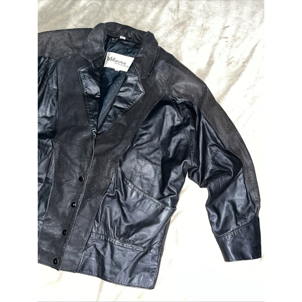 WILSONS SUEDE & LEATHER Style 45293 Genuine Leather Jacket Black Size L